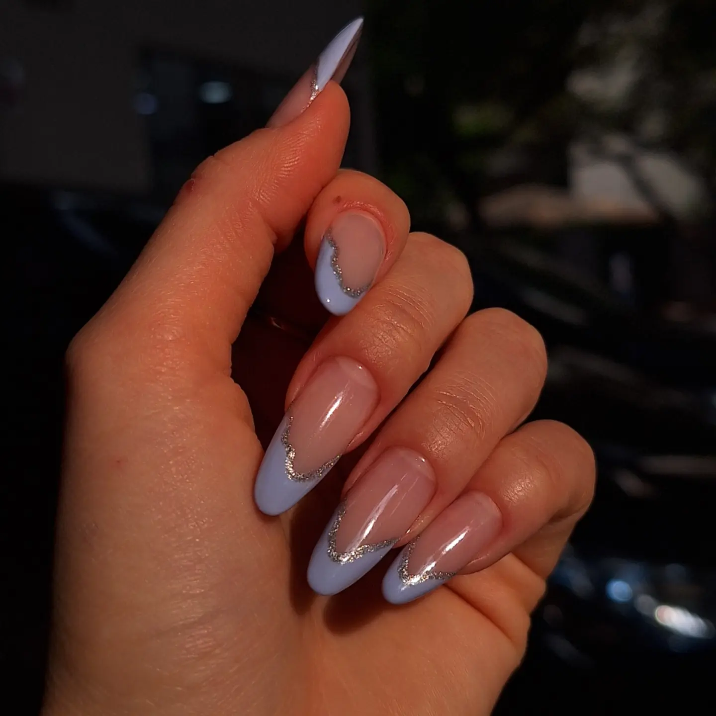 Francesinha com glitter prateado